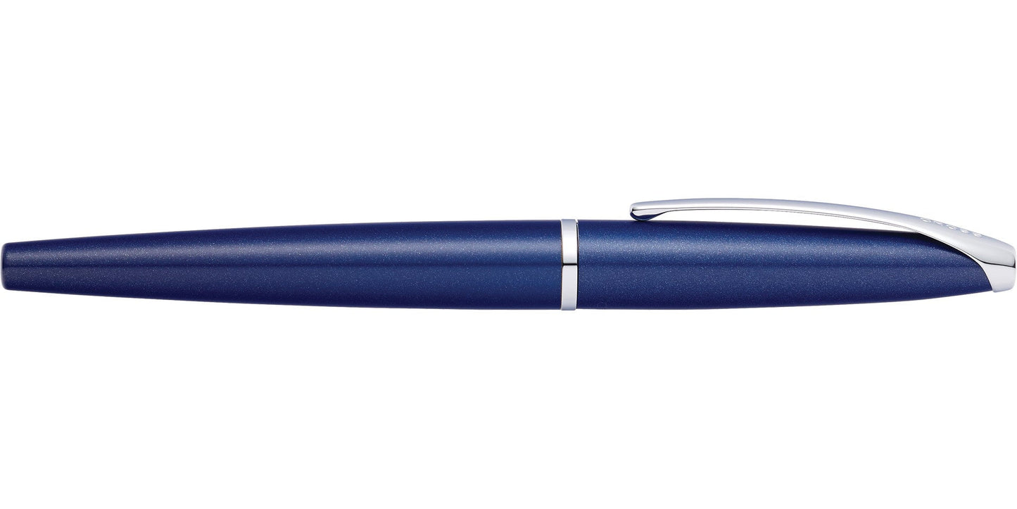 ATX® Translucent Blue Lacquer Stainless Steel Fine Nib Fountain Pen