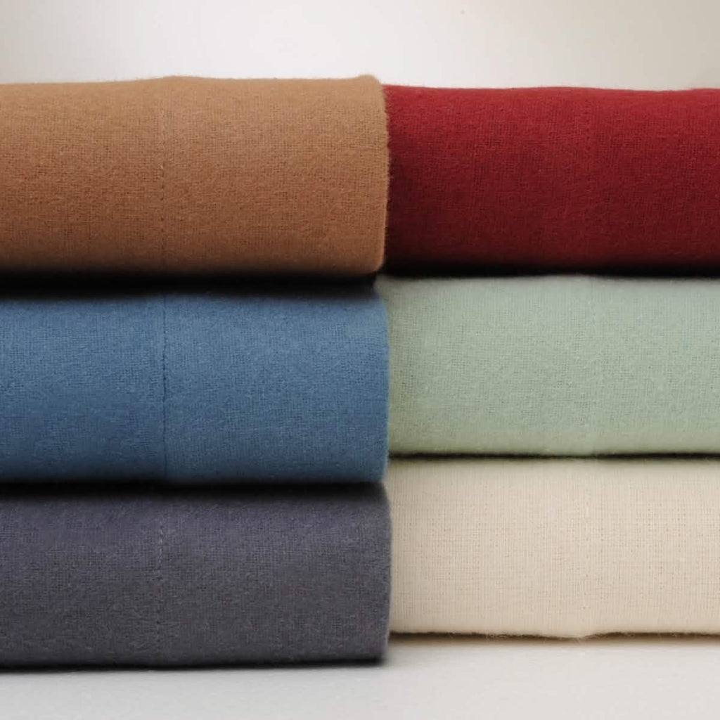 Bibb Home Ensemble de draps en flanelle 100 % coton de couleur unie