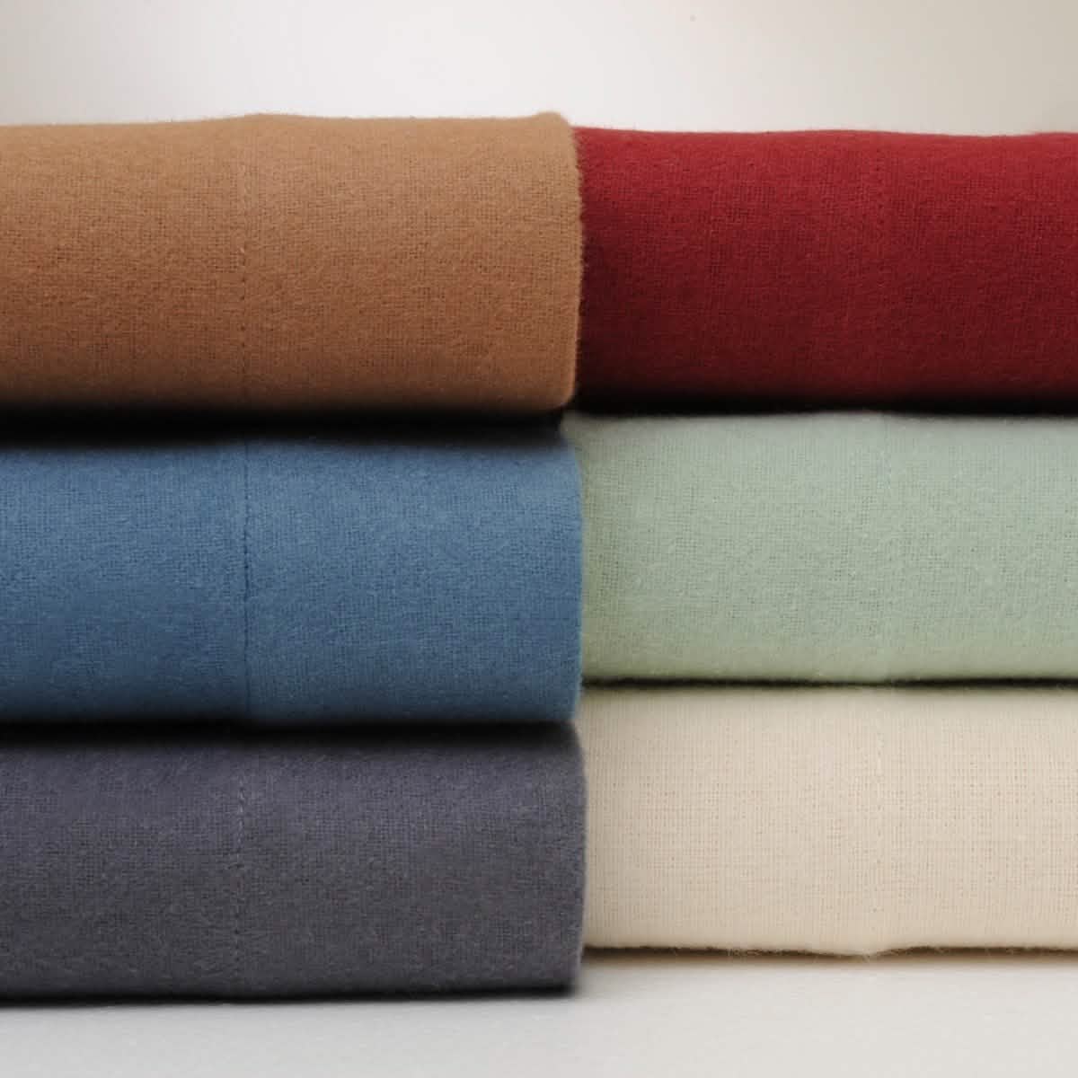 Bibb Home Ensemble de draps en flanelle 100 % coton de couleur unie