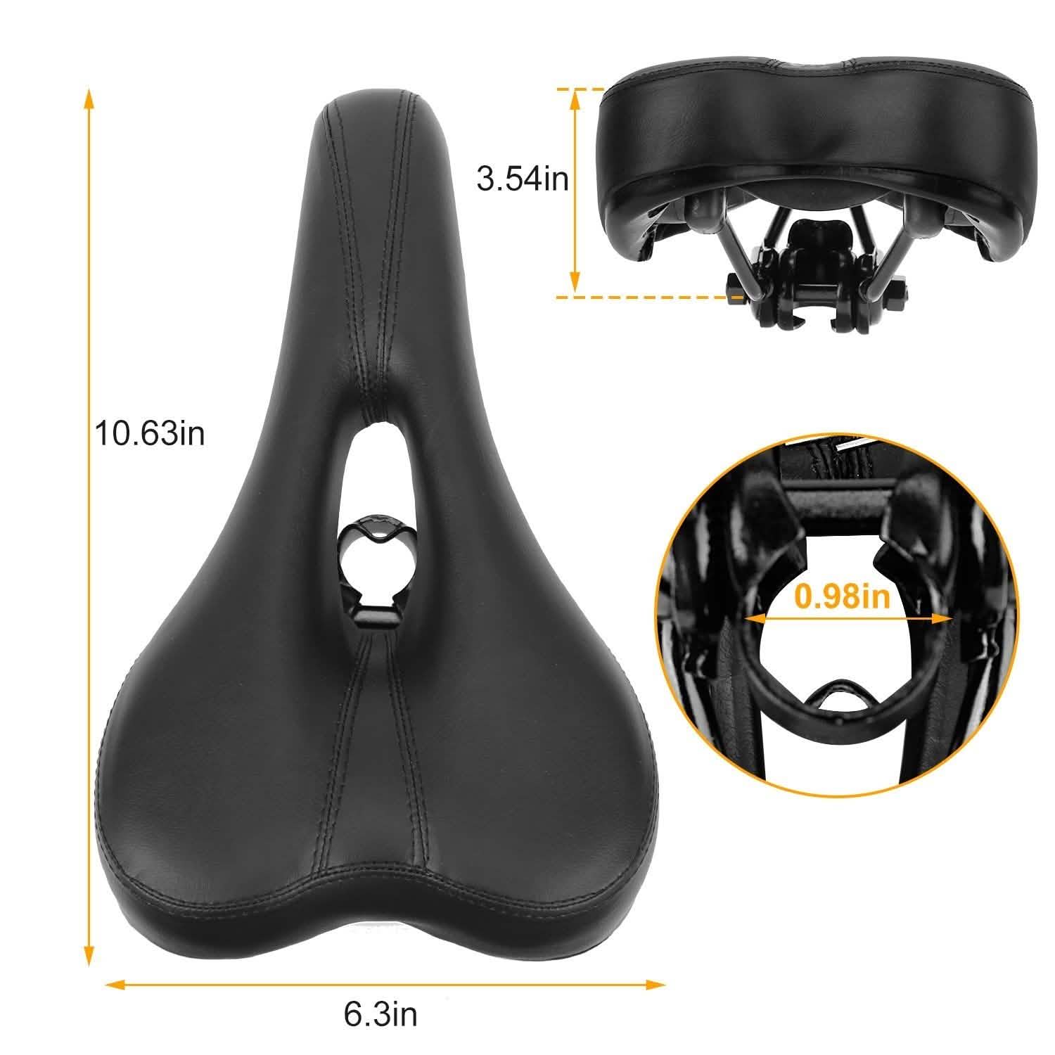 Selle de vélo rembourrée en cuir creux résistant à l'usure