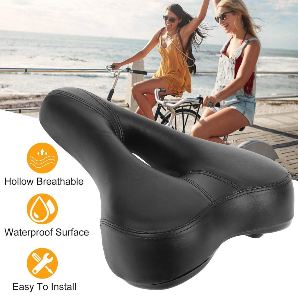 Selle de vélo rembourrée en cuir creux résistant à l'usure