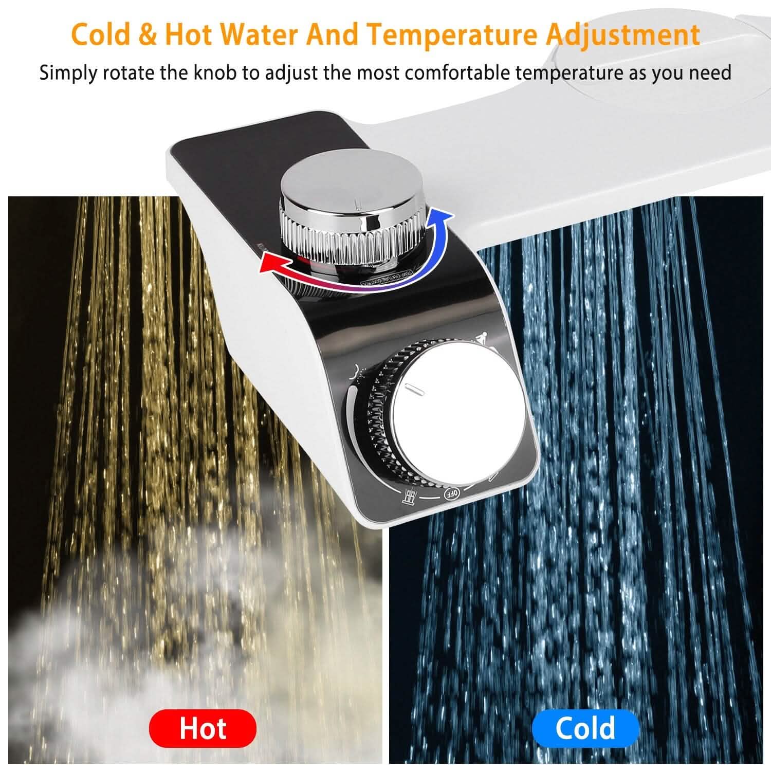 Accessoire Bidet Non Électrique Pulvérisateur d'Eau Douce avec Double Buse Autonettoyante