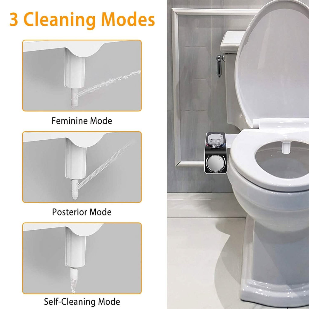 Accessoire Bidet Non Électrique Pulvérisateur d'Eau Douce avec Double Buse Autonettoyante