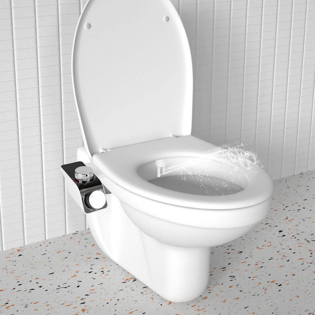 Accessoire Bidet Non Électrique Pulvérisateur d'Eau Douce avec Double Buse Autonettoyante