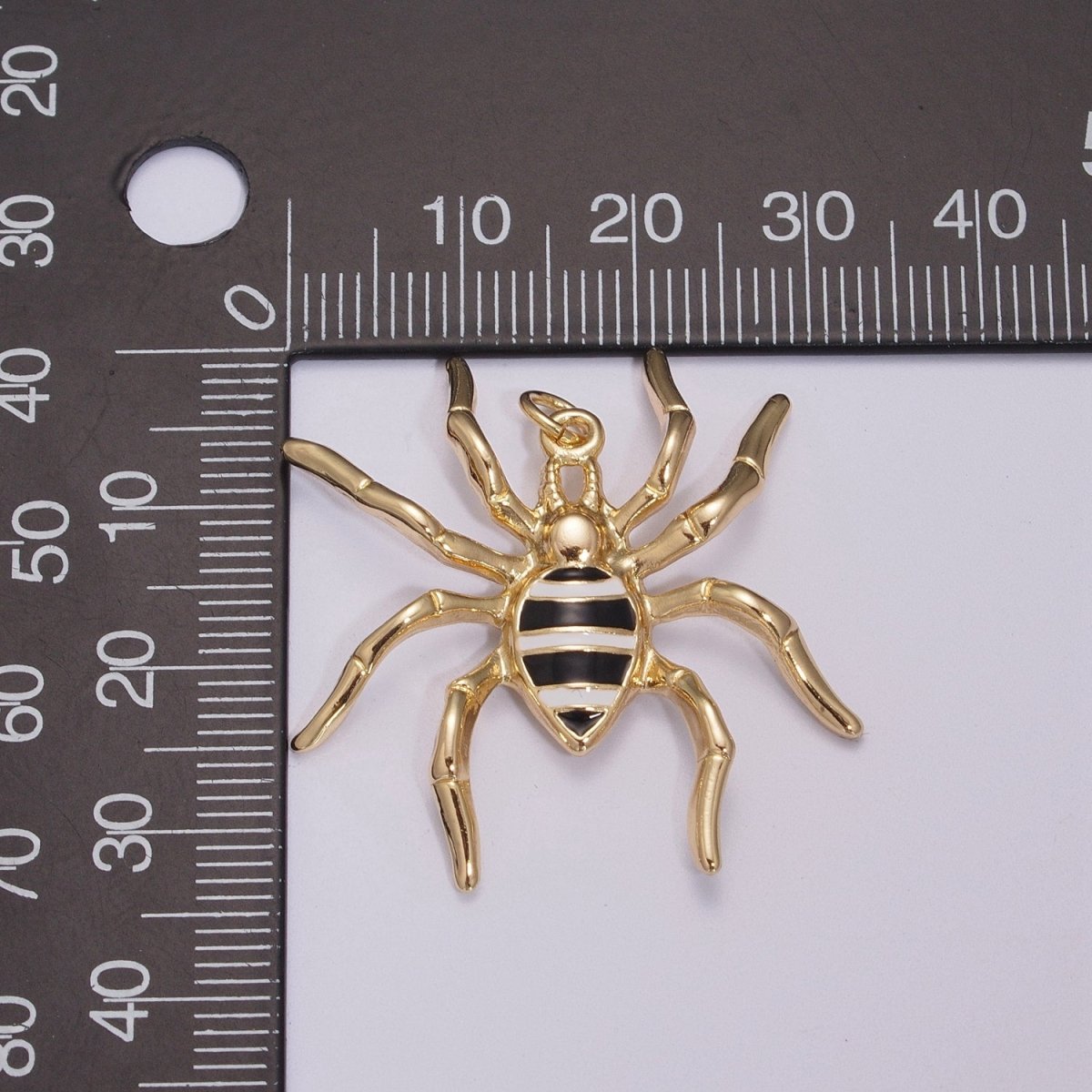Big Black Spider Charm Pendant | Enamel Spider Charm | Halloween Enamel Pendants | Halloween Inspired Spider Charms | Black Spider Charm, M-789