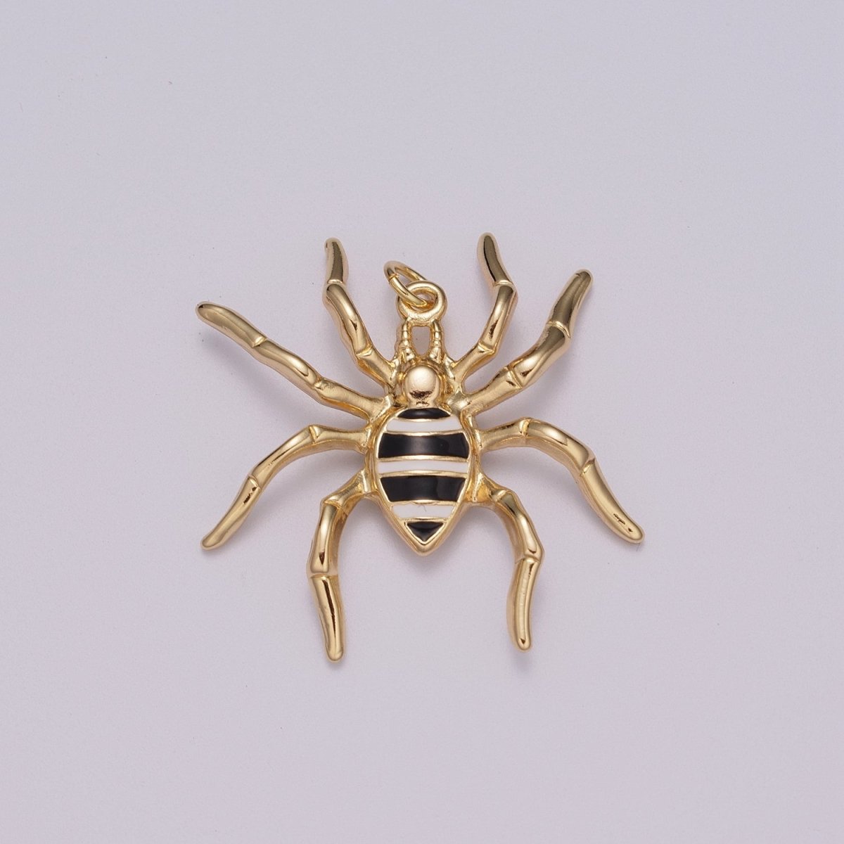 Big Black Spider Charm Pendant | Enamel Spider Charm | Halloween Enamel Pendants | Halloween Inspired Spider Charms | Black Spider Charm, M-789
