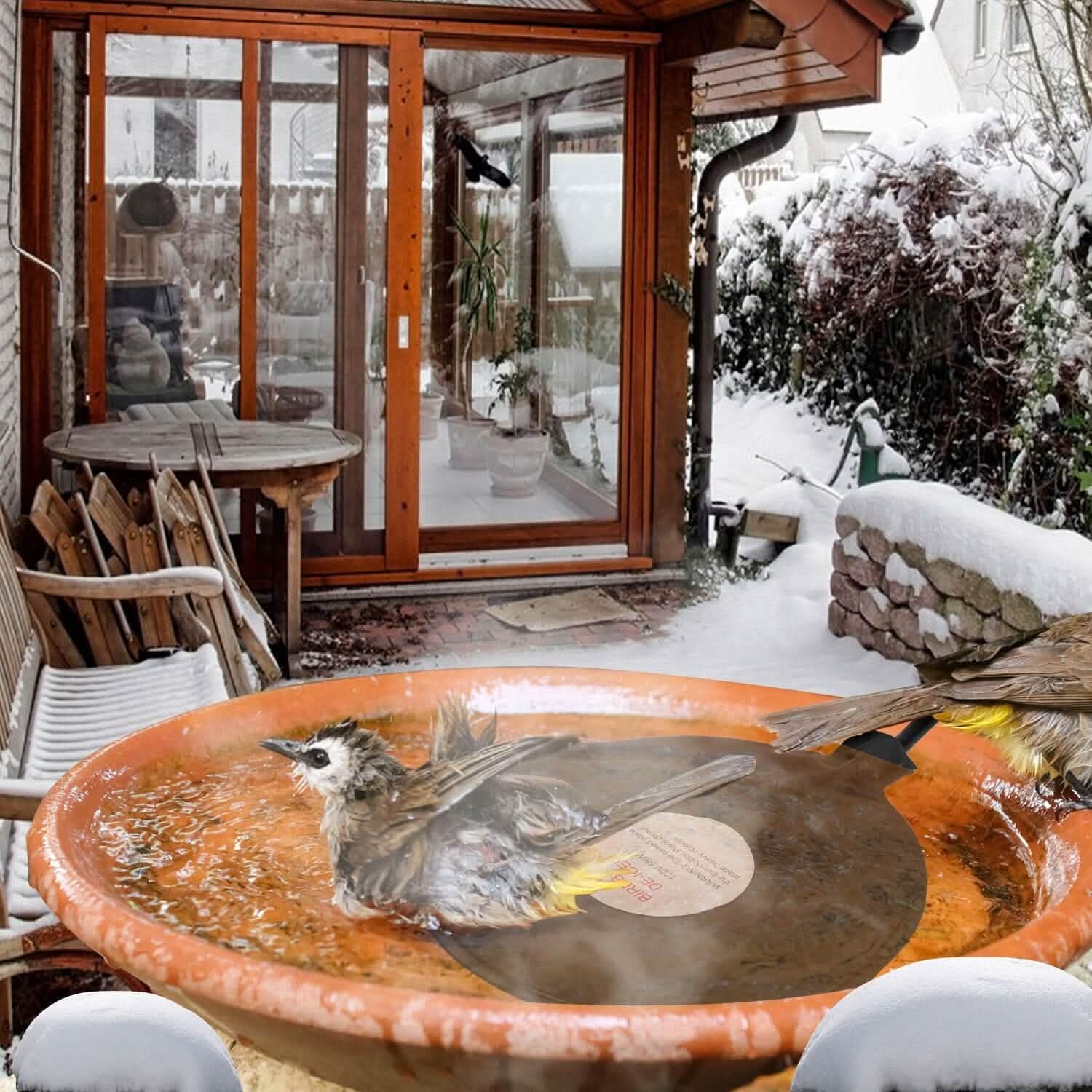 Dégivreur pour bain d'oiseaux d'extérieur, chauffe-eau thermostatique pour l'hiver
