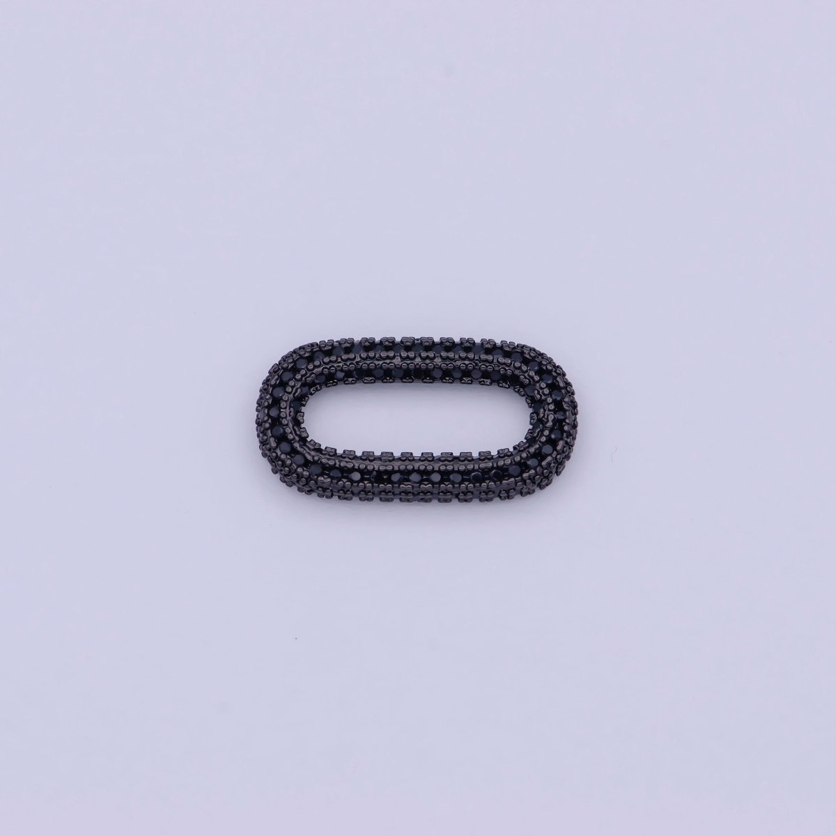 Black Cz Necklace Enhancer Clasp Oval Link K-041