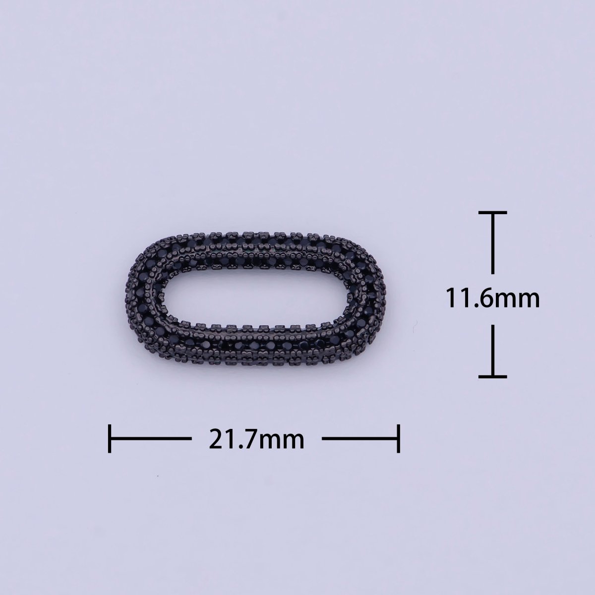Black Cz Necklace Enhancer Clasp Oval Link K-041