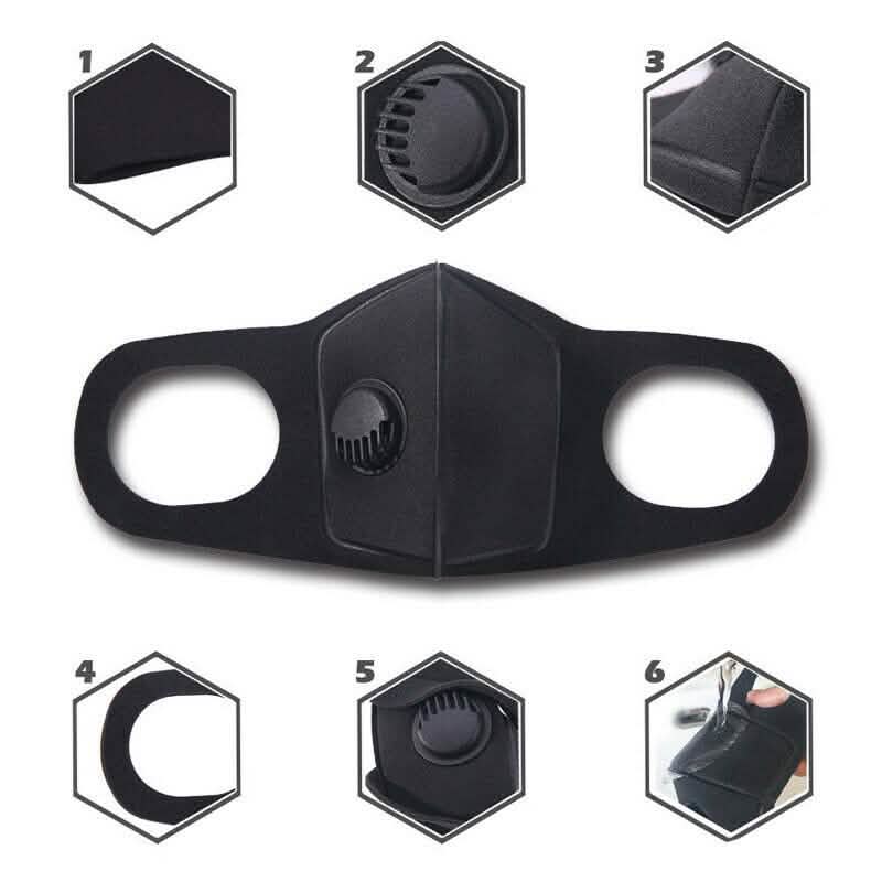 Black Face Mask with Filter