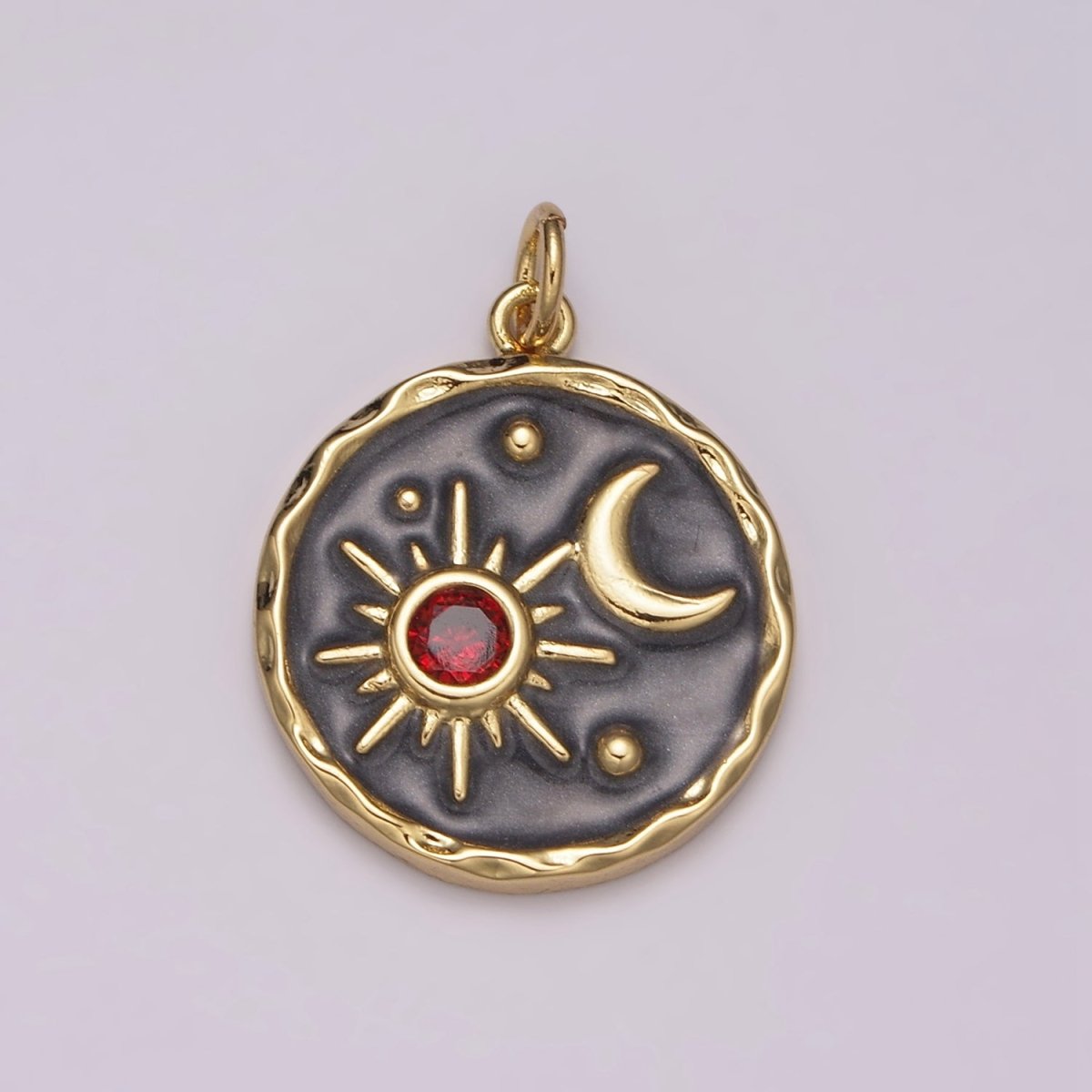 Black Moon Charm Celestial Jewelry Gold Crescent Moon Charm for Necklace Earring Jewelry Making Supply 24K Gold Findings N-158