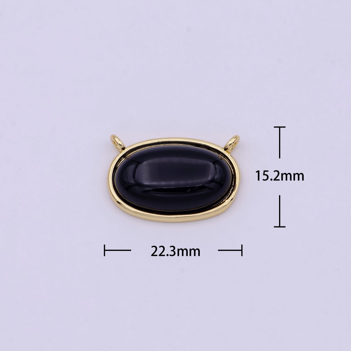 Black onyx Charm Connector Classic vintage Oval crystal protection gemstone stone pendant necklace jewelry for women Y-425