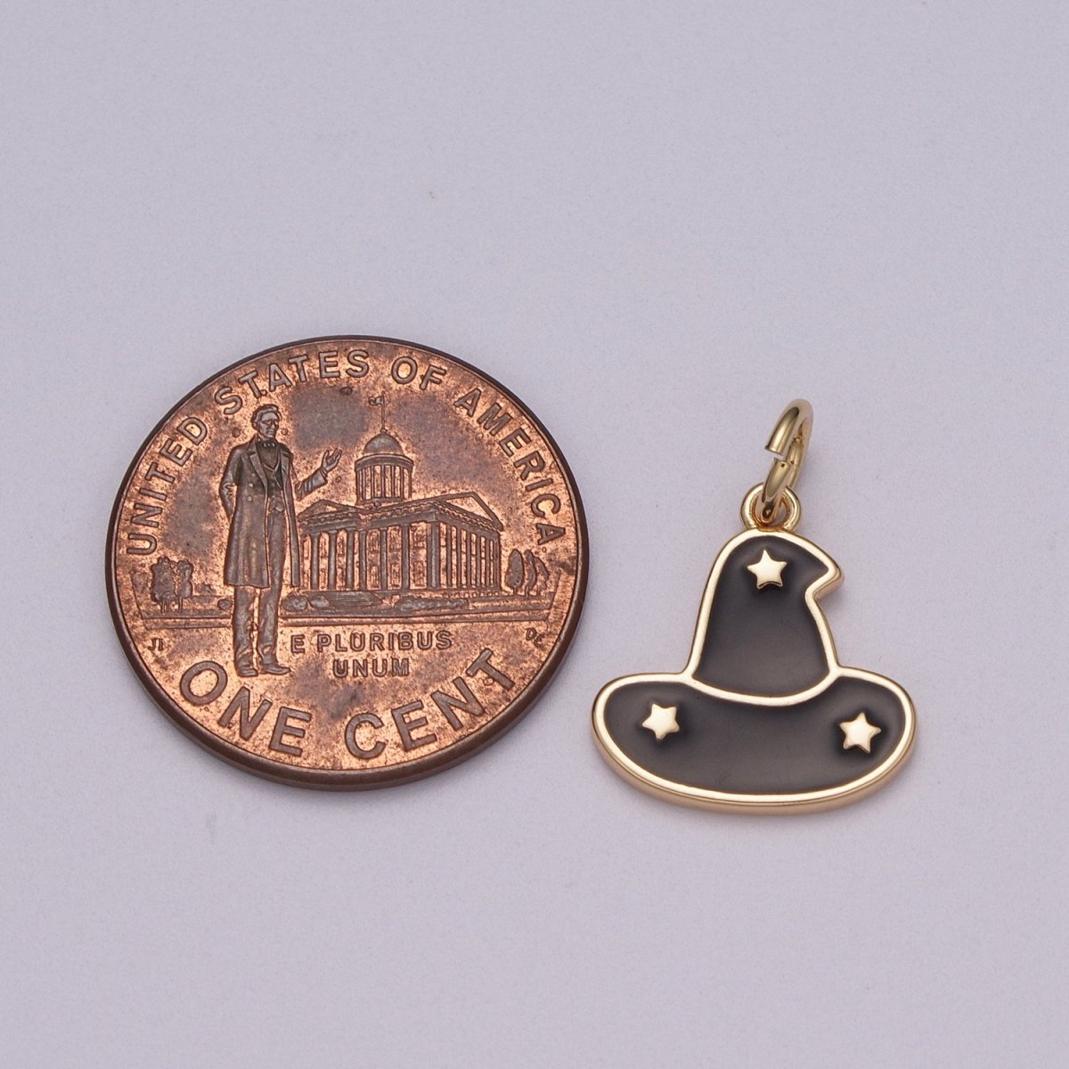 Black White Sorcerer Apprentice Miniature Hat Charm with Star, Fantasia Wizard Headpiece for Bracelet Necklace Earring Halloween Jewelry Inspired, M-853