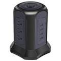 Multiprise Tour avec 9 Prises Secteur et 4 Ports de Charge USB, Interrupteur de Contrôle