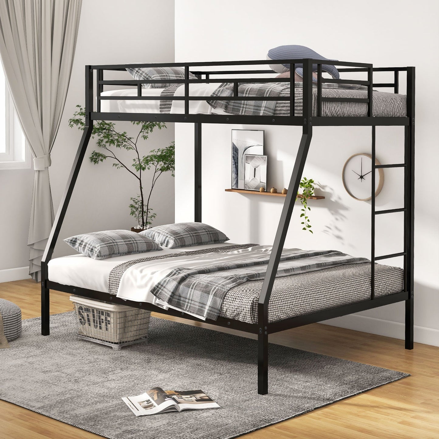 Space-saving Metal Slatted Bed Frame for Teens and Adults Noise-free No Box Spring Needed