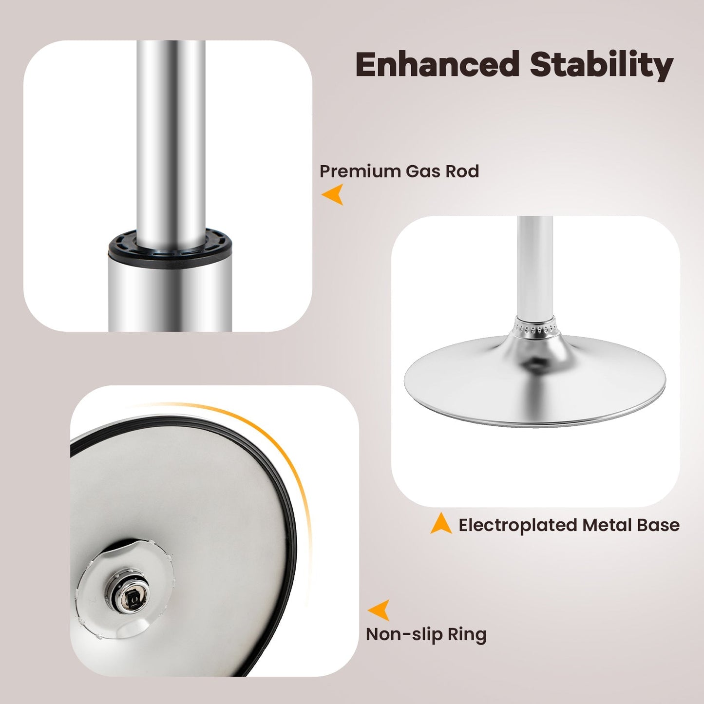 Set of 2 Square Swivel Adjustable