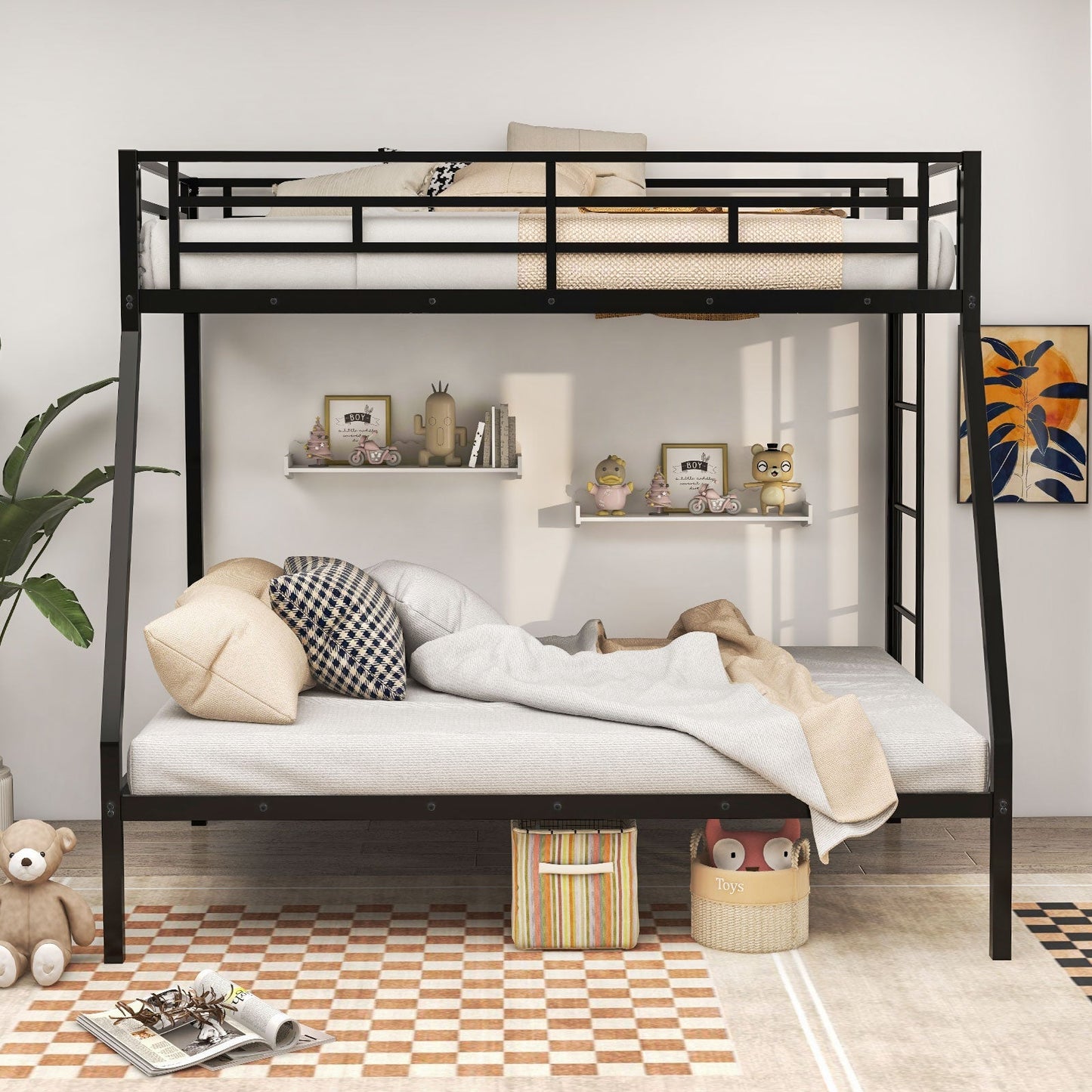 Space-saving Metal Slatted Bed Frame for Teens and Adults Noise-free No Box Spring Needed