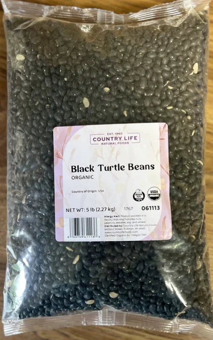 Black Turtle Beans, Organic (REDUCED PRICE! - Contains splits)