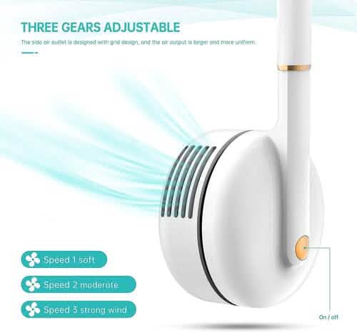 Bladeless Rechargeable Portable Neck Fan with 3-Speeds