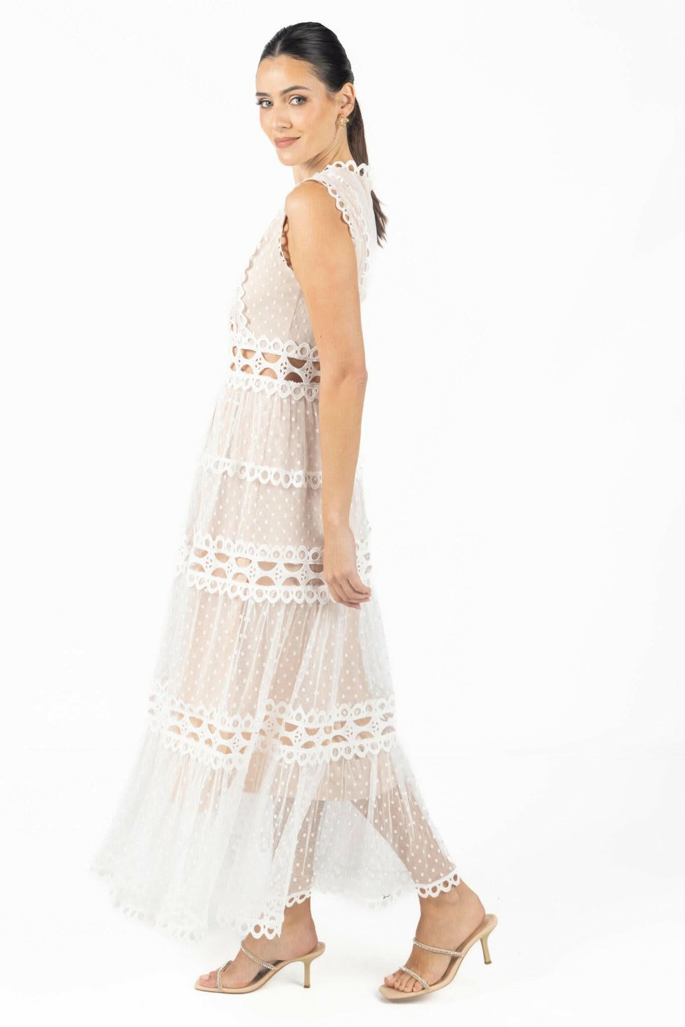 Blair White Lace Maxi Dress