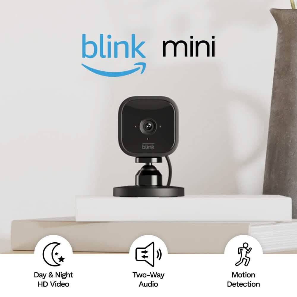 Caméra de surveillance intelligente miniature Blink Mini compacte avec fil (reconditionnée)
