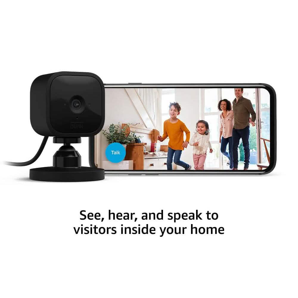 Caméra de surveillance intelligente miniature Blink Mini compacte avec fil (reconditionnée)