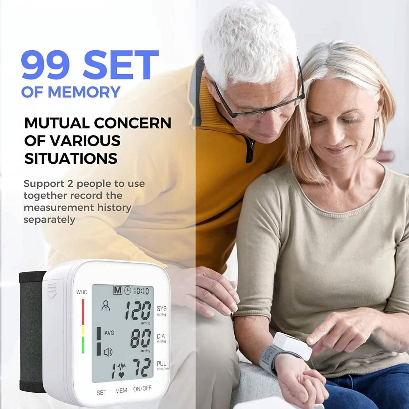 Blood Pressure Monitor Digital Wrist Blood Pressure Machine Automatic Cuff BP Detector