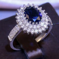 Bague en oxyde de zirconium bleu