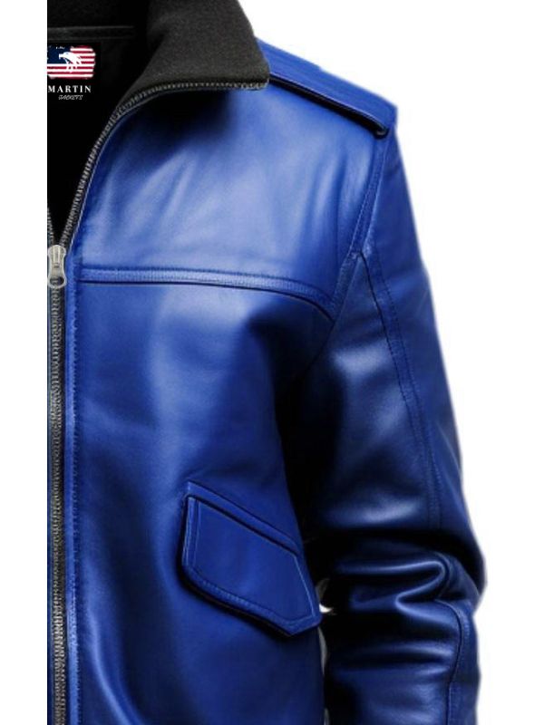 Blue Jacket – Blue Faux Leather Jacket