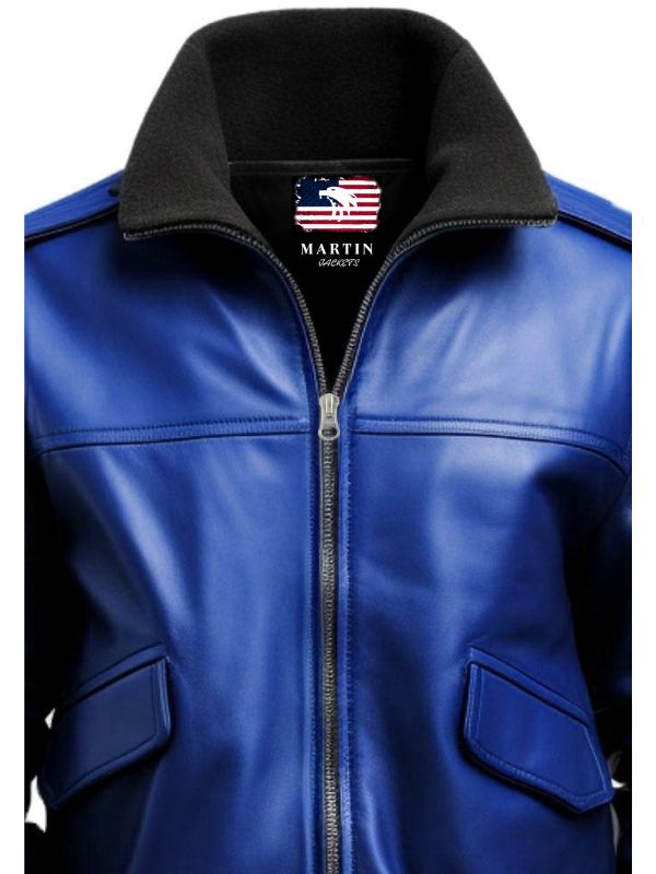 Blue Jacket – Blue Faux Leather Jacket