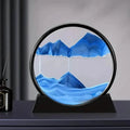 Ornement d'art en verre Quicksand bleu - Peinture au sable mouvant 3D