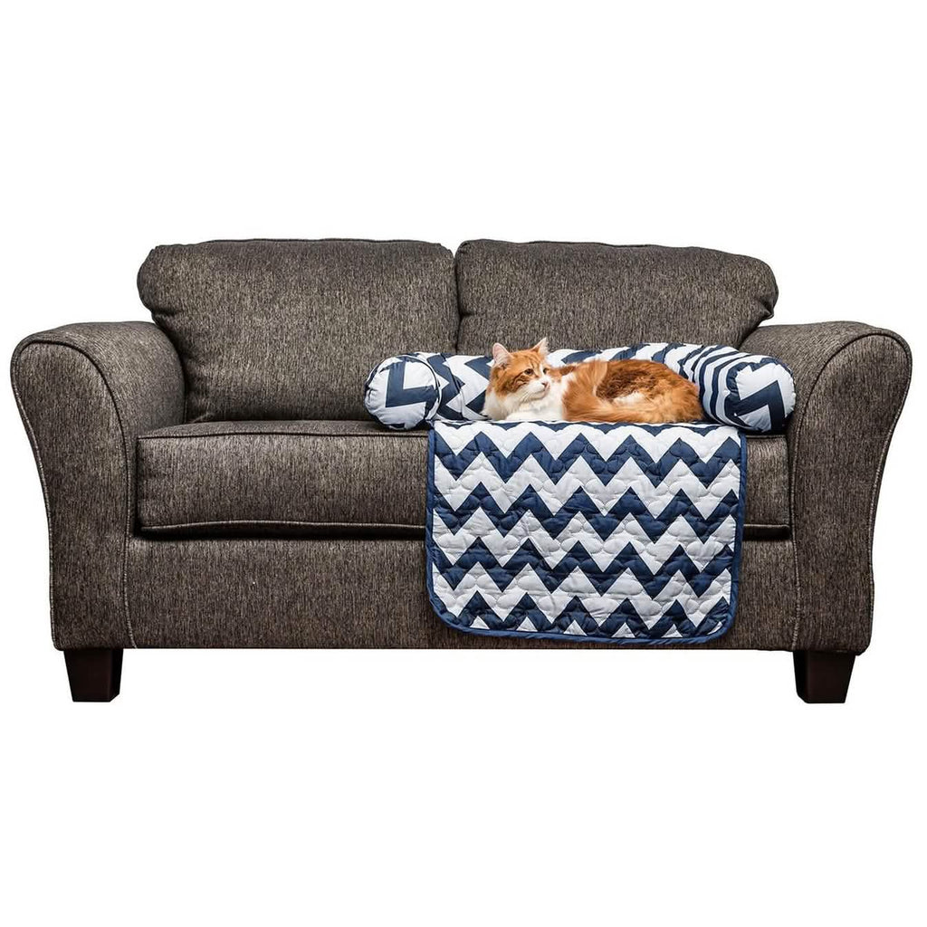Housse de protection réversible matelassée à motif chevron pour chaise et animaux – Tailles variées