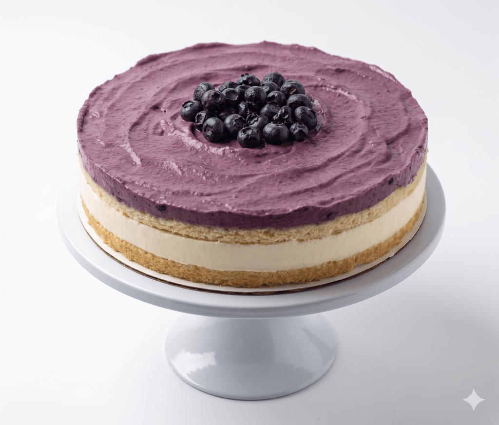 Andy Anand Sugar-Free Blueberry Lemon Mousse Cake, 2.6 lb – Keto & Diabetic-Friendly, Tangy Lemon Ganache, No Preservatives, Birthday Gift