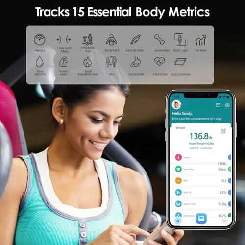 Bluetooth Digital Bathroom Scale with Heart Rate Tracking High-precision BMI Smart Scale