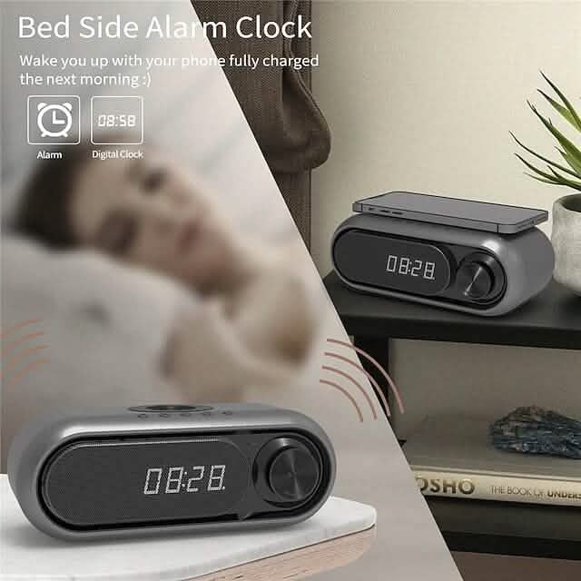 Chargeur sans fil avec réveil et enceinte Bluetooth