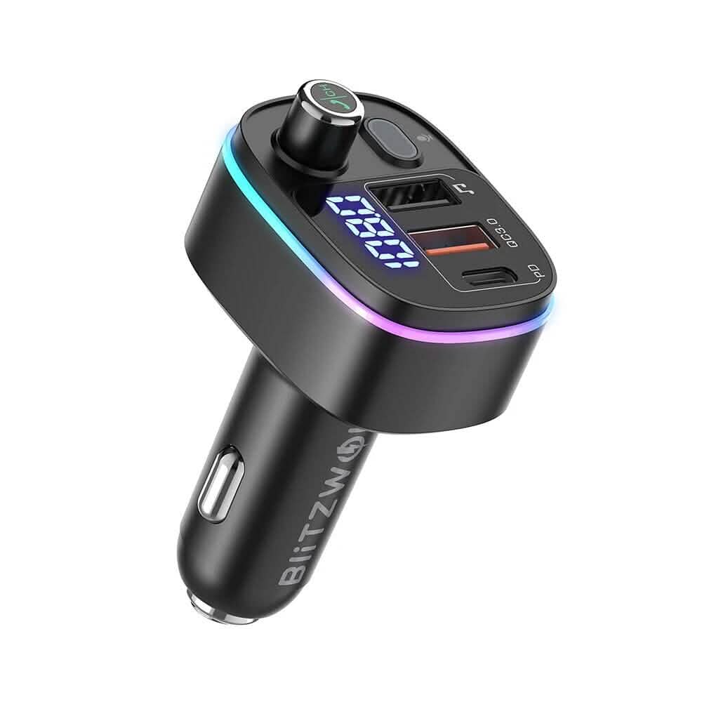 Transmetteur FM Bluetooth V5.0 Chargeur de voiture USB