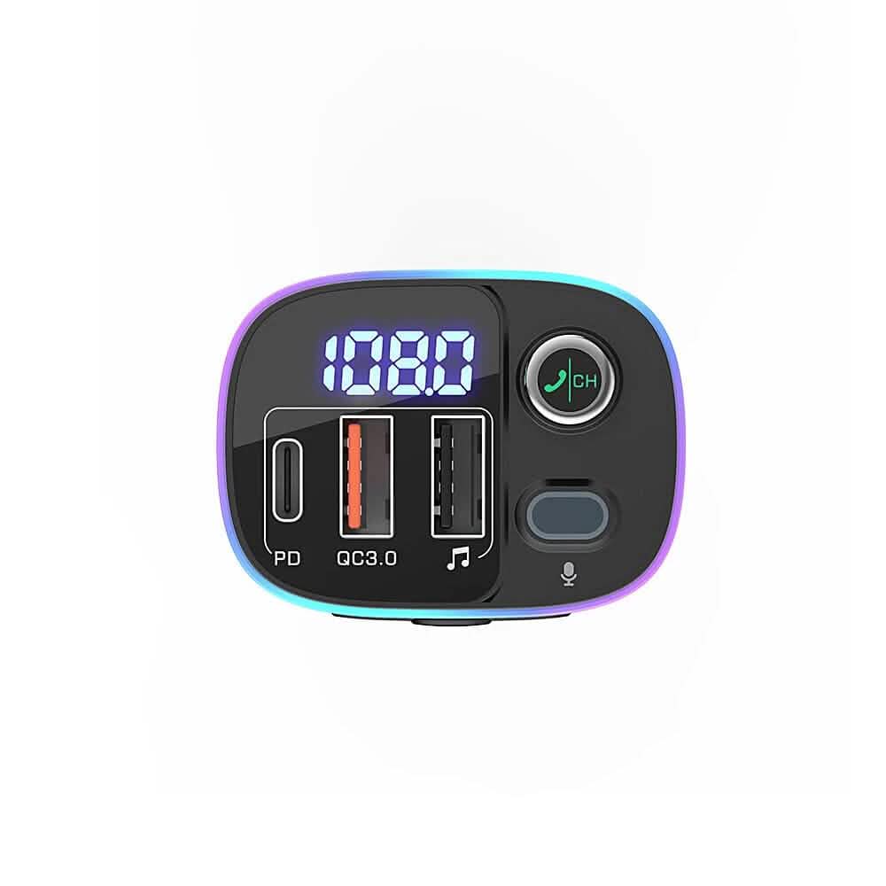 Transmetteur FM Bluetooth V5.0 Chargeur de voiture USB