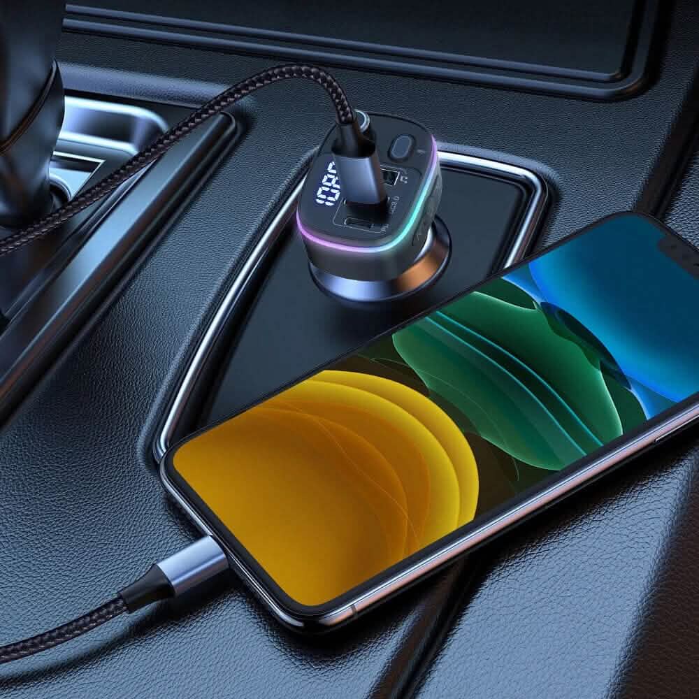 Transmetteur FM Bluetooth V5.0 Chargeur de voiture USB