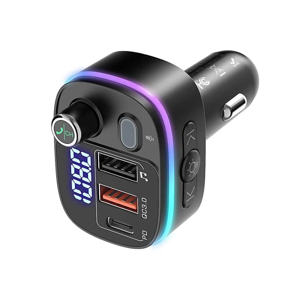 Transmetteur FM Bluetooth V5.0 Chargeur de voiture USB