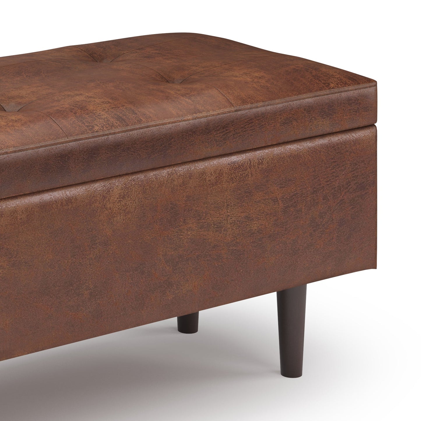 Shay 48 Inch Wide Mid-Century Rectangular Storage Ottoman