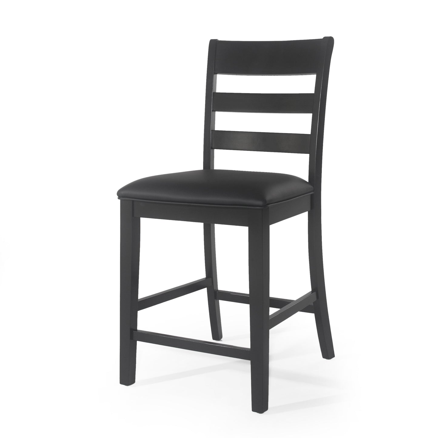 Farmhouse Upholstered Wood Counter Stools (Set of 2)