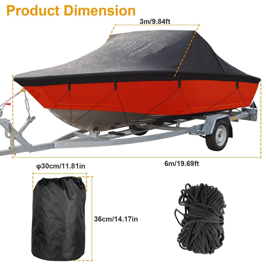 Boat Cover 210D Waterproof Dustproof Trailerable Boat Protector
