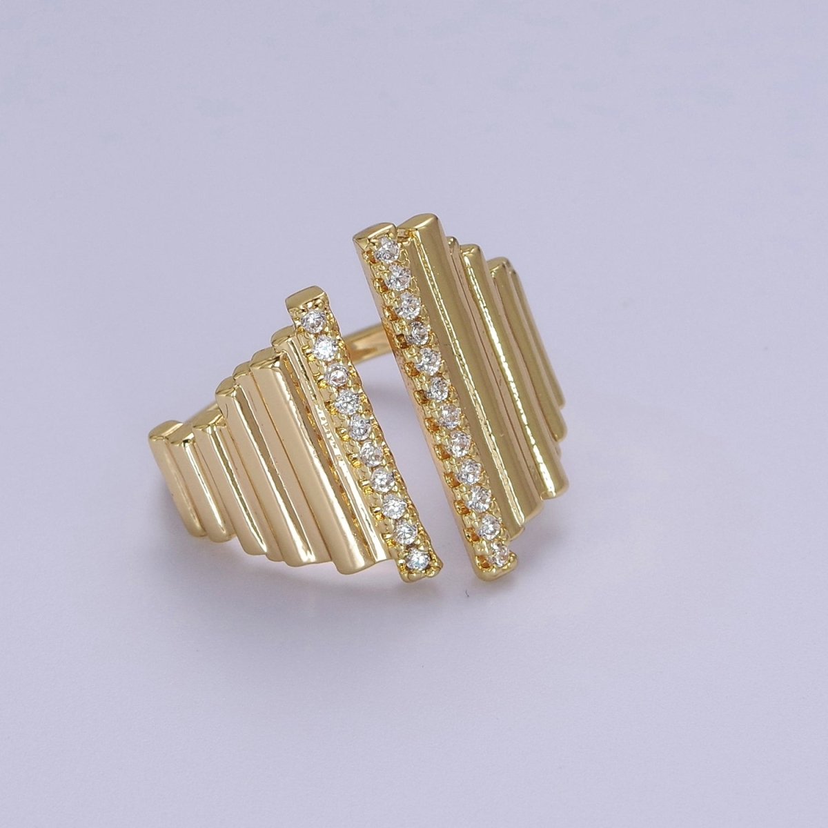 Bold Statement Ring Gold CZ Stackable Ring O-2032