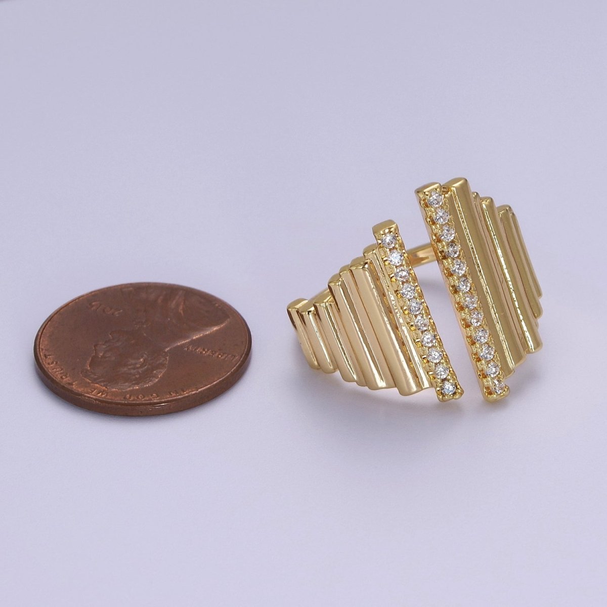 Bold Statement Ring Gold CZ Stackable Ring O-2032