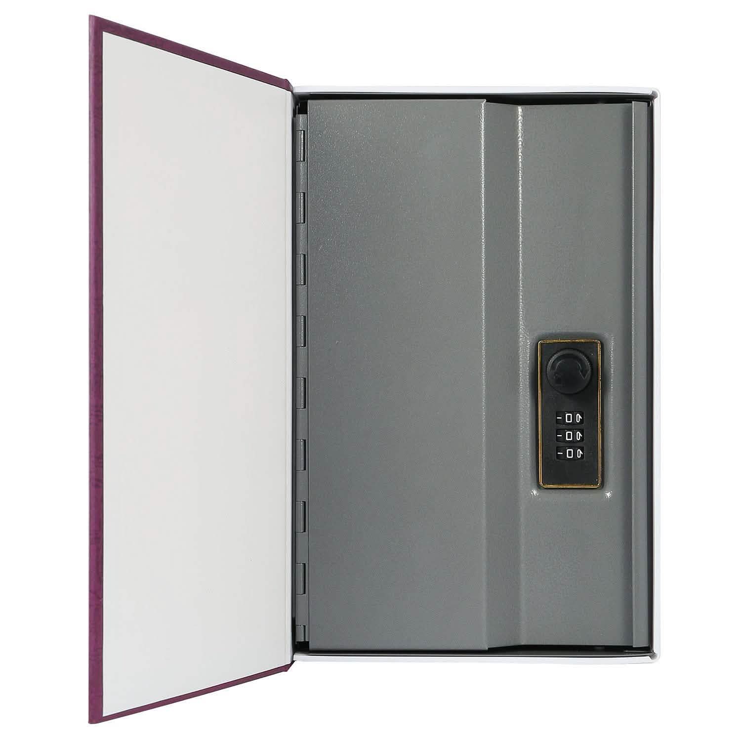 Book Safe with 3-Digit Combination Lock Storage Box