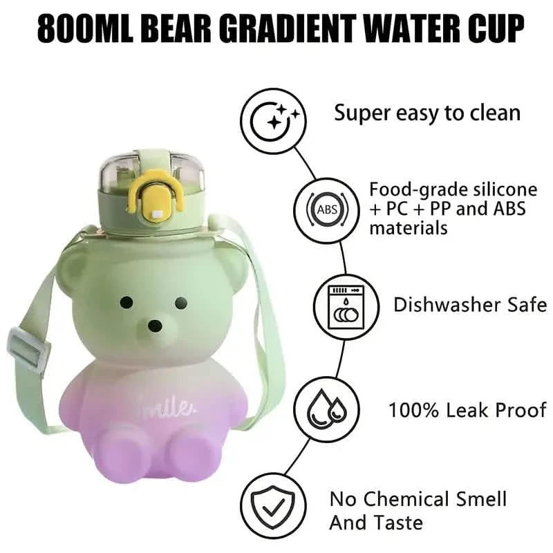 Bouteille d'eau en paille ours Kawaii sans BPA