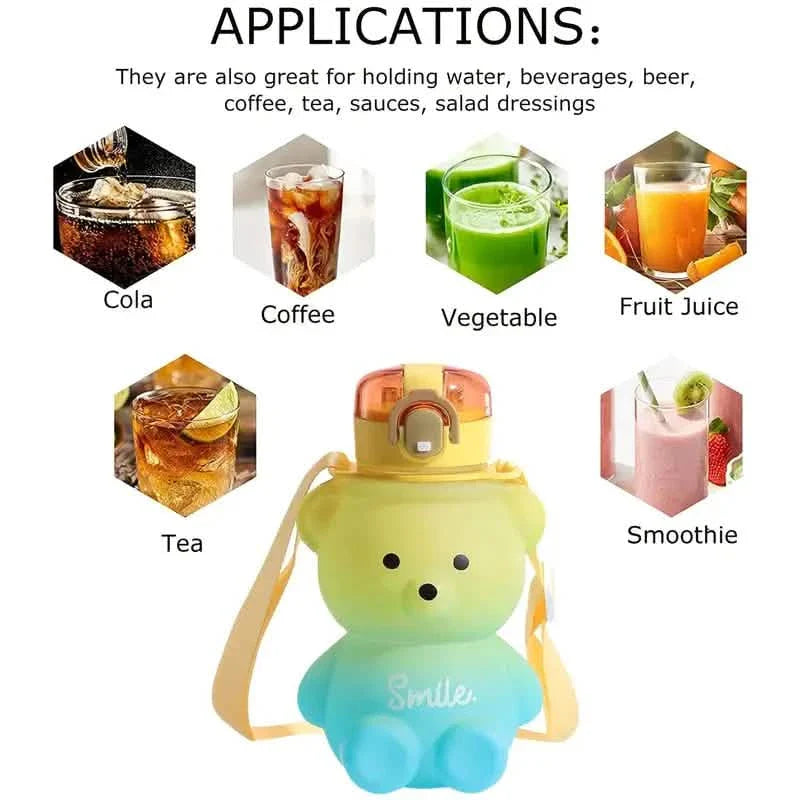 Bouteille d'eau en paille ours Kawaii sans BPA