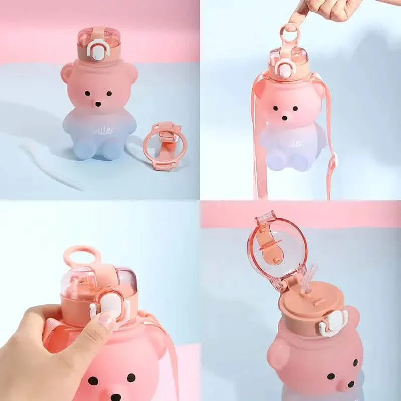 Bouteille d'eau en paille ours Kawaii sans BPA