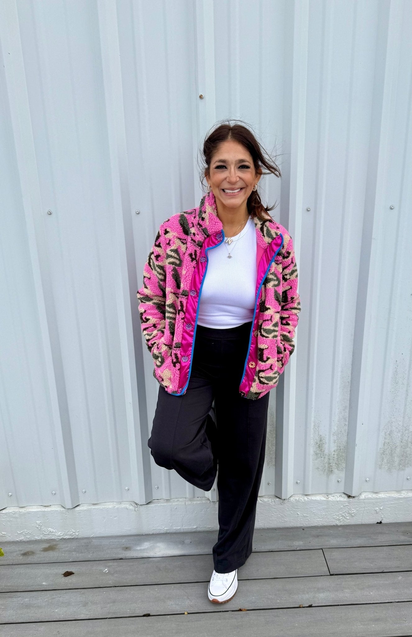 Brianna Cannon Pink Camo Pile Fleece Jacket