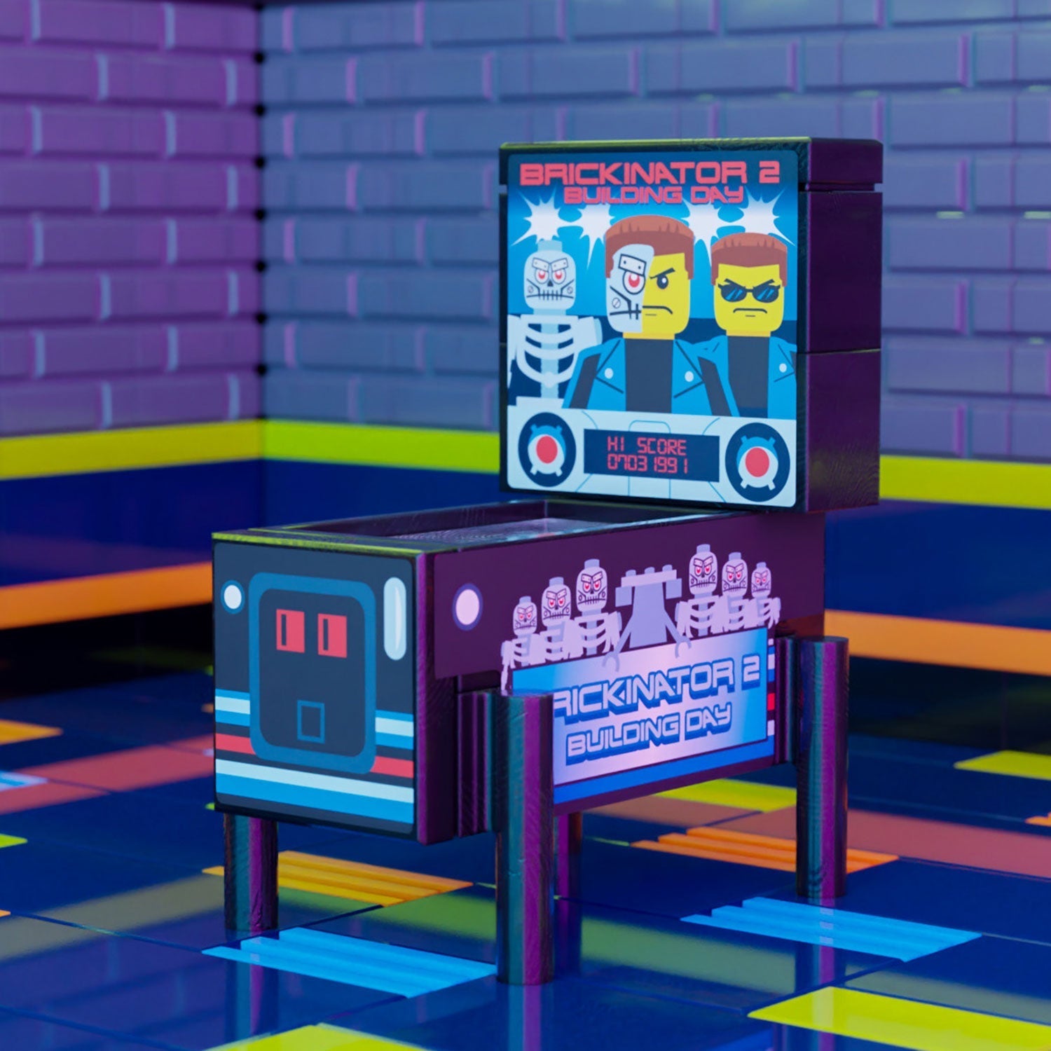 ブリッキネーター2：ビルディングデイ - LEGOパーツを使用したB3カスタムズのピンボールアーケードマシン組み立てセット